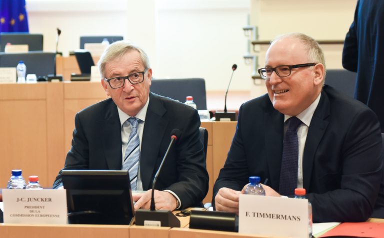 Jean-Claude Juncker, on the left, and Frans Timmermans, photo source: European Commission, photo taken by Jennifer Jecquemart